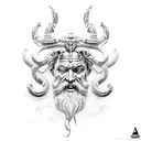 Poseidon God tattoo design idea