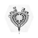 Mechanical heart with piston valves tattoo design idea