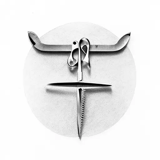A minimalist tattoo of a barber's scissors with intricate detailing tattoo design idea