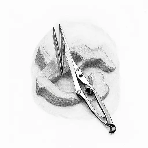 A minimalist tattoo of a barber's scissors with intricate detailing tattoo design idea