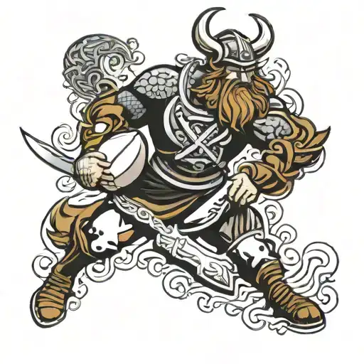 Viking rugby player tattoo design idea