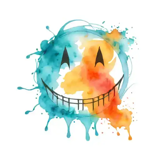 evil smile face tattoo design idea