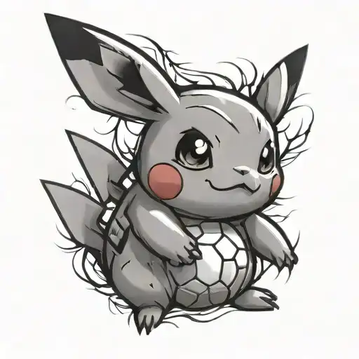 pikachu with ball tattoo design idea