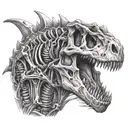 dinosaur fossil skeleton tattoo design idea