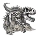 dinosaur fossil skeleton tattoo design idea