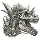 dinosaur fossil skeleton tattoo design idea