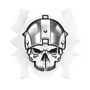 A skull wearing a Spartan helmet holding a gun tattoo design idea