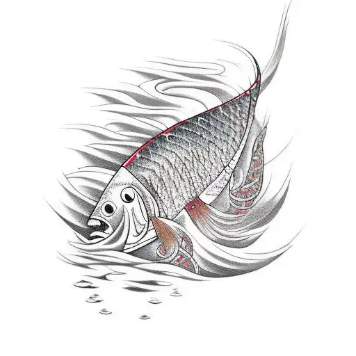 fish hook tattoo design idea