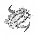 fish hook tattoo design idea