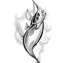 fish hook tattoo design idea