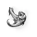 fish hook tattoo design idea