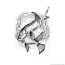 fish hook tattoo design idea
