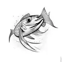 fish hook tattoo design idea