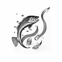 fish hook tattoo design idea