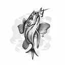 fish hook tattoo design idea