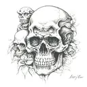 skull and monkey tattoo design idea