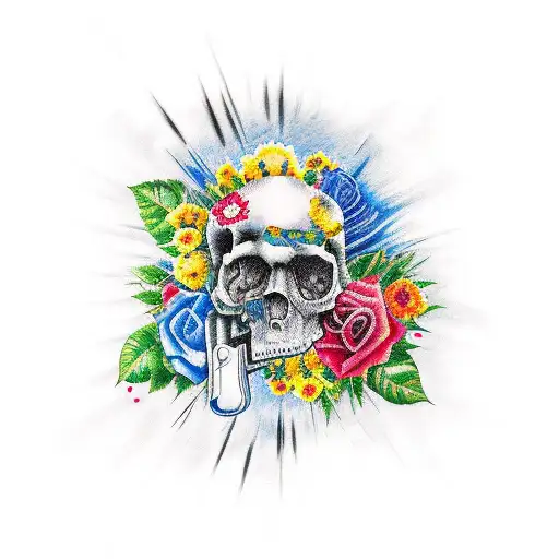 guns and roses tattoo design idea