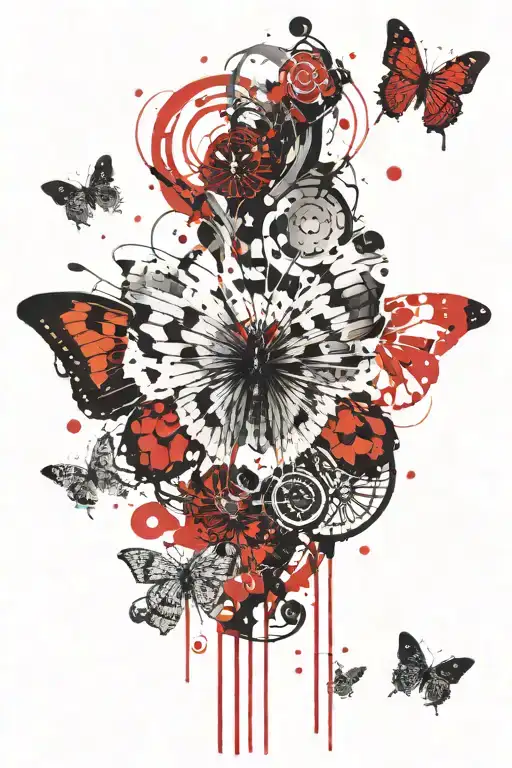 butterfly effect with ripples they cause tattoo design idea