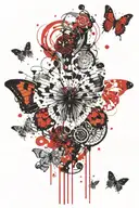 butterfly effect with ripples they cause tattoo design idea