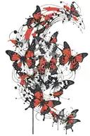 butterfly effect with ripples they cause tattoo design idea