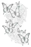 butterfly effect with ripples they cause tattoo design idea
