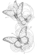butterfly effect with ripples merging tattoo design idea
