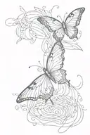 butterfly effect with ripples merging tattoo design idea