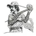 Uncle Rico with cane tattoo design idea