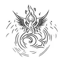 Flaming fire nation symbol tattoo design idea