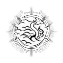 Flaming fire nation symbol tattoo design idea