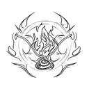 Flaming fire nation symbol tattoo design idea