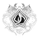 Flaming fire nation symbol tattoo design idea