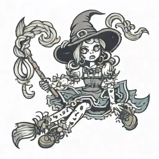 witch rag doll tattoo design idea
