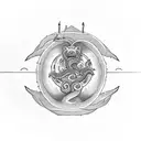 ouroboros, candlestick, tree, rose, stoic tattoo design idea