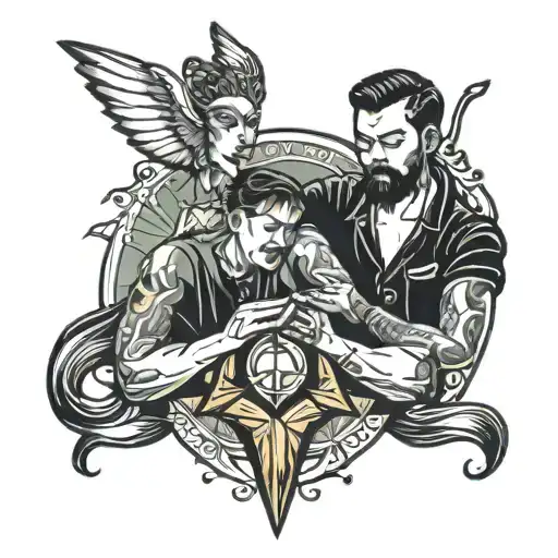 person shining  tattoo design idea