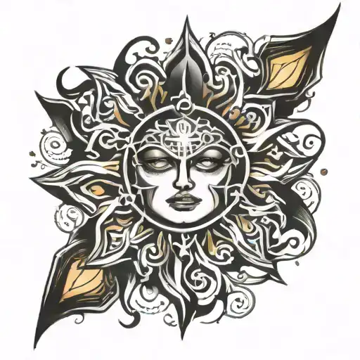 person radiating light tattoo design idea
