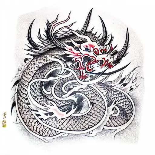 demon dragon  tattoo design idea