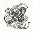 tae kwon do mokey kicking  monkey tattoo design idea