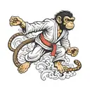 tae kwon do mokey kicking  monkey tattoo design idea