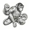 taekwondo black belt monkey tattoo design idea