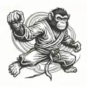 taekwondo black belt monkey tattoo design idea