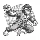 taekwondo black belt monkey tattoo design idea