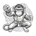 taekwondo black belt monkey tattoo design idea