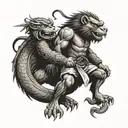 taekwondo black belt monkey fight Dragon tattoo design idea