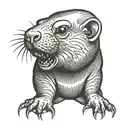 mole rat tattoo design idea