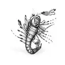 broken shrimp in jiu-jitsu no-gi tattoo design idea
