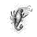 broken shrimp in jiu-jitsu no-gi tattoo design idea