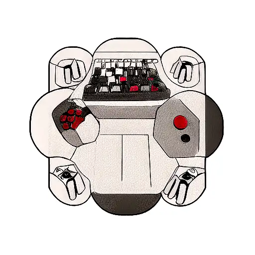 gamer tattoo with WASD caps like a keyboardin the center tattoo design idea