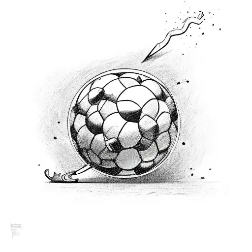 An happy cartoon lemon lifting the UEFA Champions League tattoo design idea