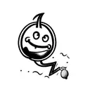 An happy cartoon lemon lifting the UEFA Champions League tattoo design idea